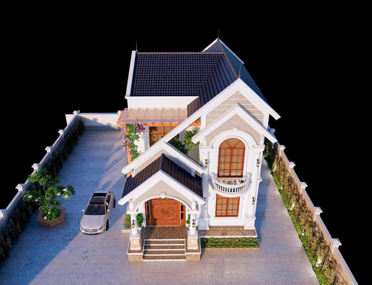 nhà mái thái 1 trệt 1 lầu